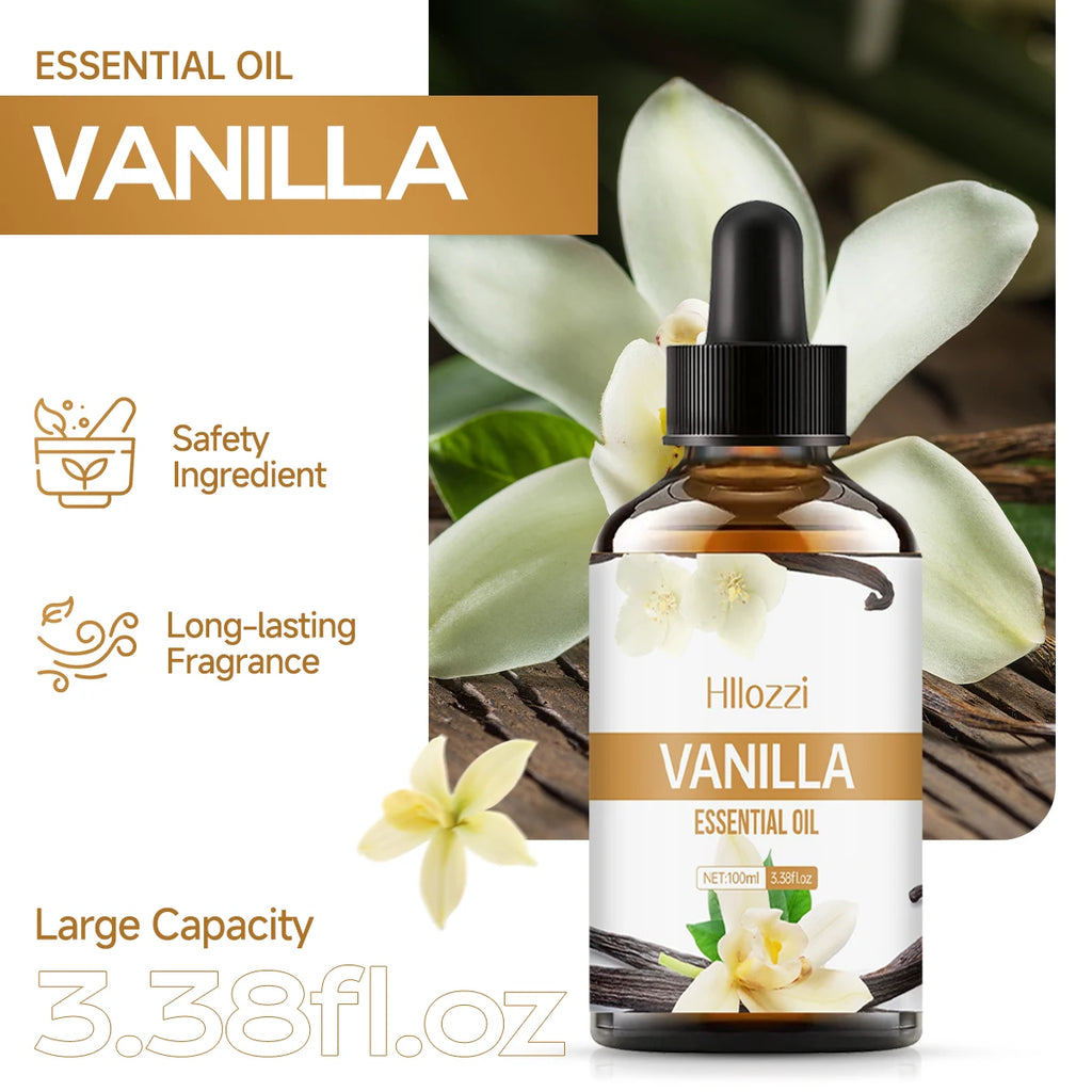 Vanilla Essential Oil – Aromatherapy, DIY Soap & Face Use, All Skin Types, Long-Lasting