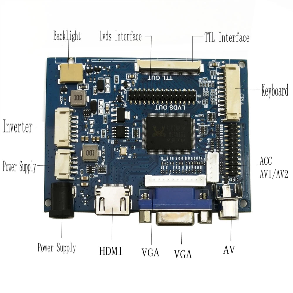 15.6 Inch LCD LED Screen Controller Board – 1366x768, HDMI & VGA, LVDS 40-Pin
