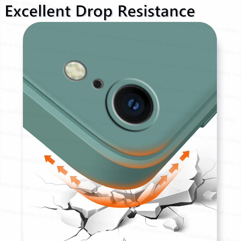 Shockproof Soft Silicone iPhone Case – For iPhone SE 2020/2022, 7, 8, 8 Plus, Luxury Liquid Cover