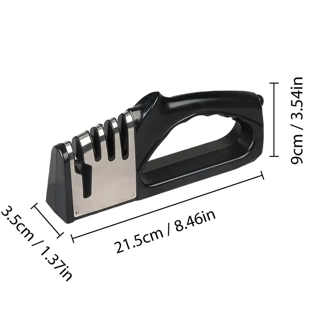 4-Stage Kitchen Knife Sharpener – Manual, Quick & Easy Blade Restoration