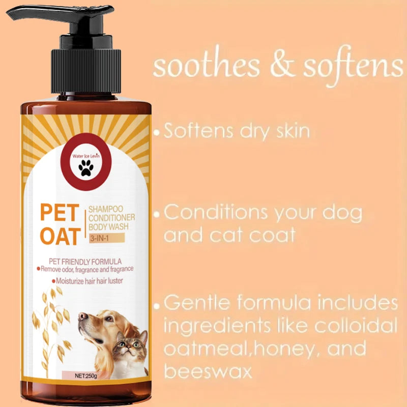 Pet Shampoo for Dogs & Cats – Cleans Fur, Removes Odor, Long-Lasting Fragrance, 250g