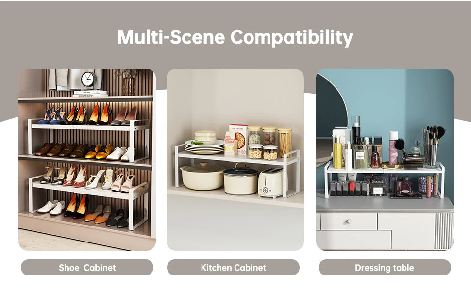 Kitchen Storage Rack Organizer – Countertop Shelf for Pots, Pans & Utensils