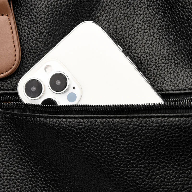 Women’s Genuine Cowhide Leather Crossbody Handbag – Large Capacity Shoulder Messenger Bag