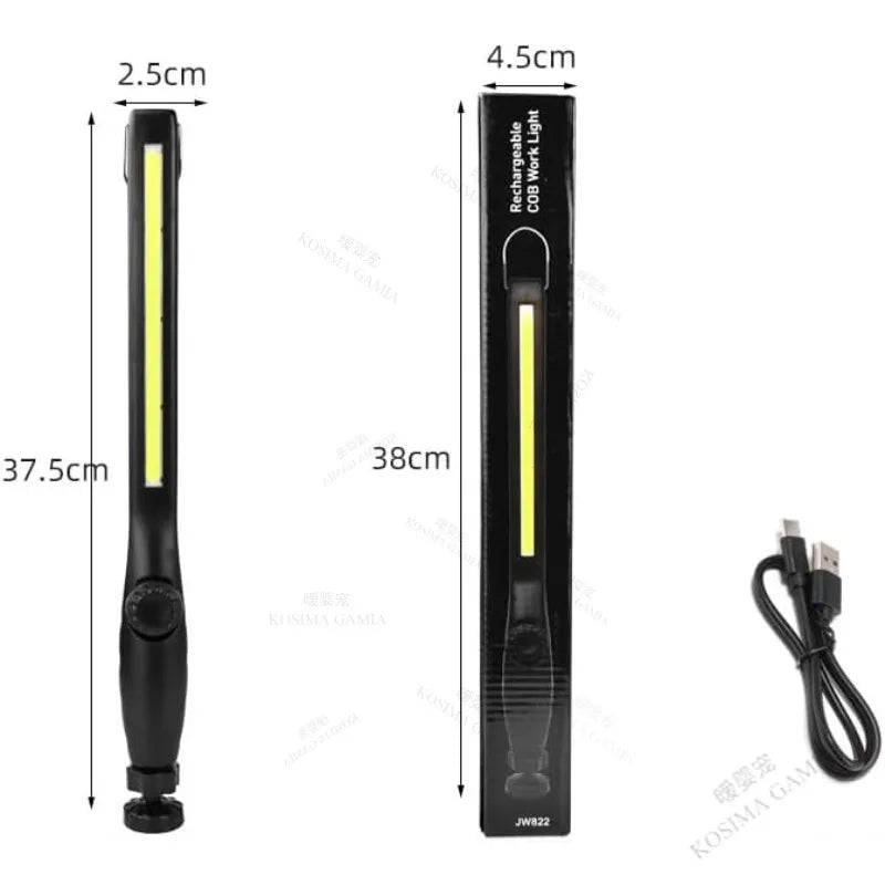 USB Rechargeable Magnetic COB LED Work Light – Cordless, for Car Repair, Garage & Home