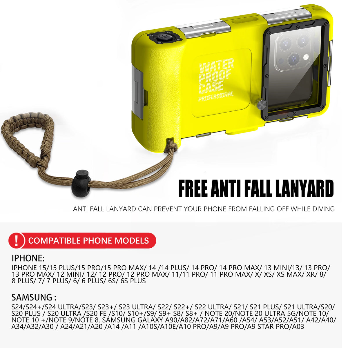 IP68 Waterproof Phone Case for Diving & Photography – 15m/50ft, Universal 6.9 Inch