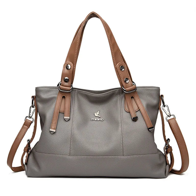Women’s Genuine Cowhide Leather Crossbody Handbag – Large Capacity Shoulder Messenger Bag