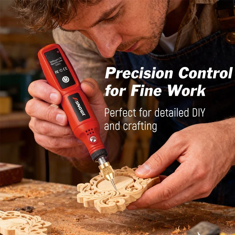 USB Rechargeable Cordless Electric Engraving Pen – Rotary Tool for Jewelry, Glass & More