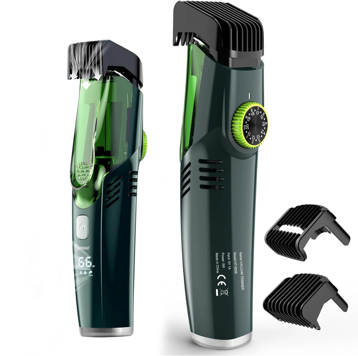 Solimpia Cordless Beard Trimmer with Built-In Vacuum – Rechargeable, IPX6 Washable