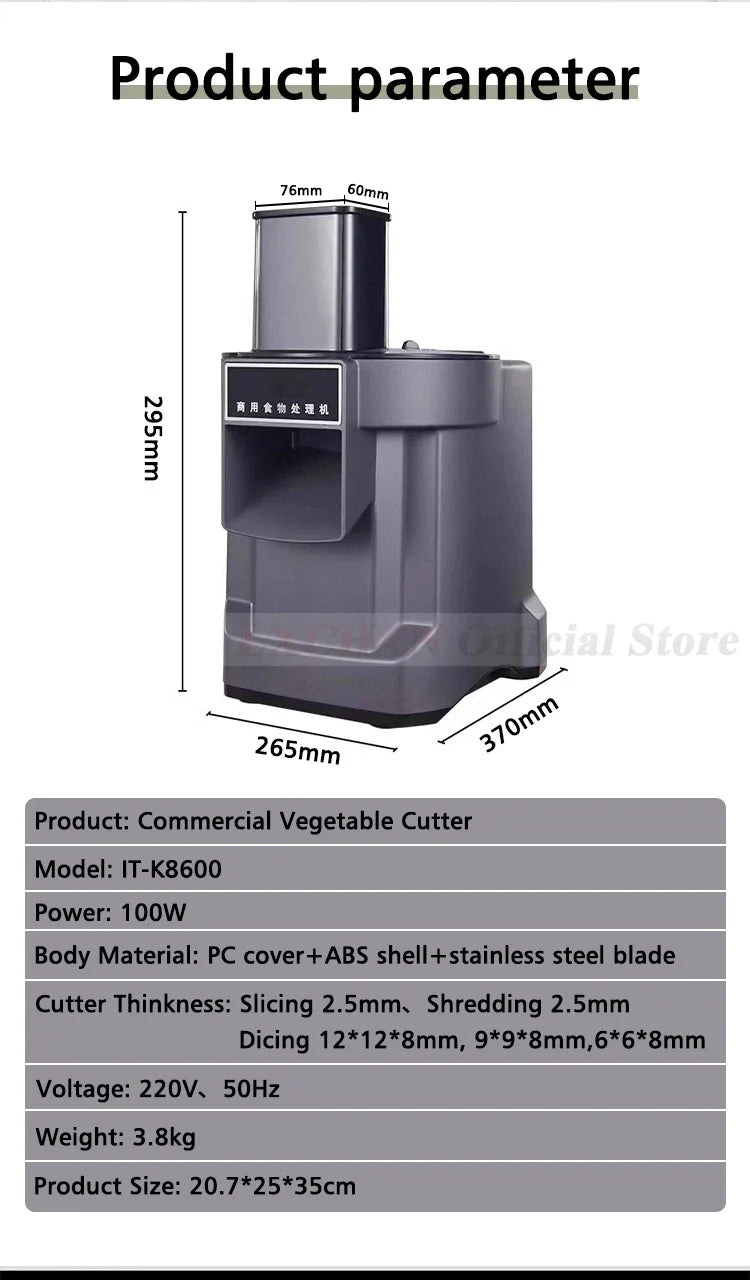 HomeWise K8600 3-in-1 Vegetable Cutter & Food Processor – Shred, Dice & Slice