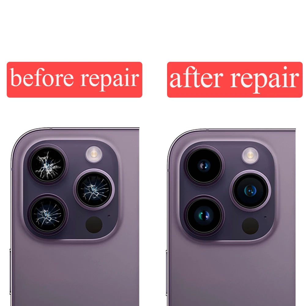 iPhone Rear Camera Glass Lens Replacement with 3M Adhesive – iPhone 11–14 Pro Max, X, XS, XR, 6–8
