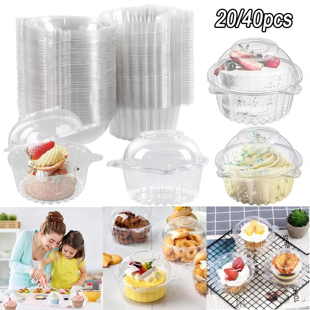 Disposable Cupcake Packaging Boxes, 20–40 Piece Sets