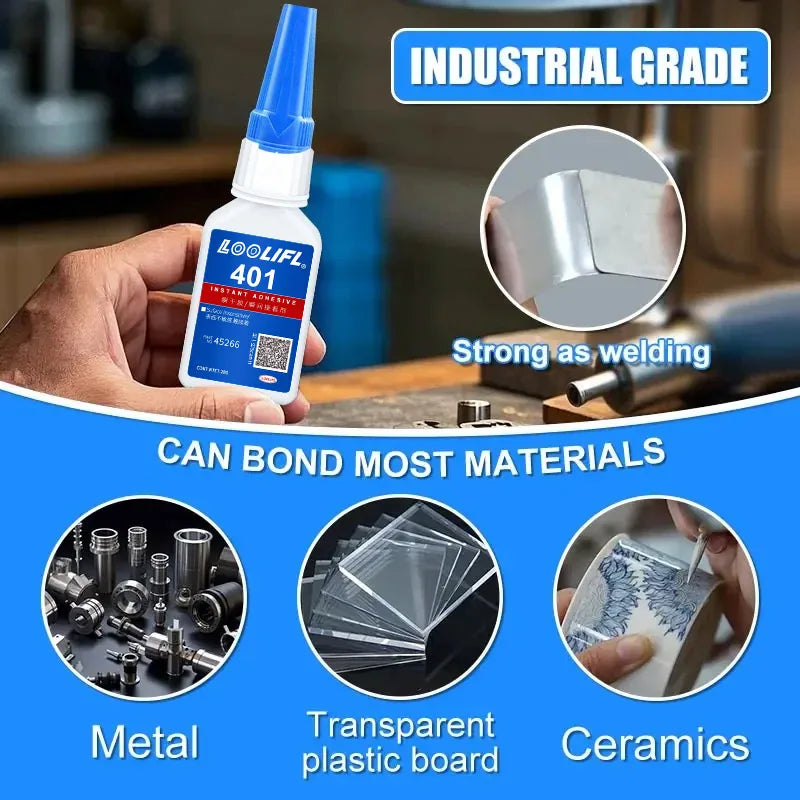 LOOLIFL Instant Super Glue – Universal, Fast-Dry, for Resin, Ceramic, Metal & Glass – 20ml