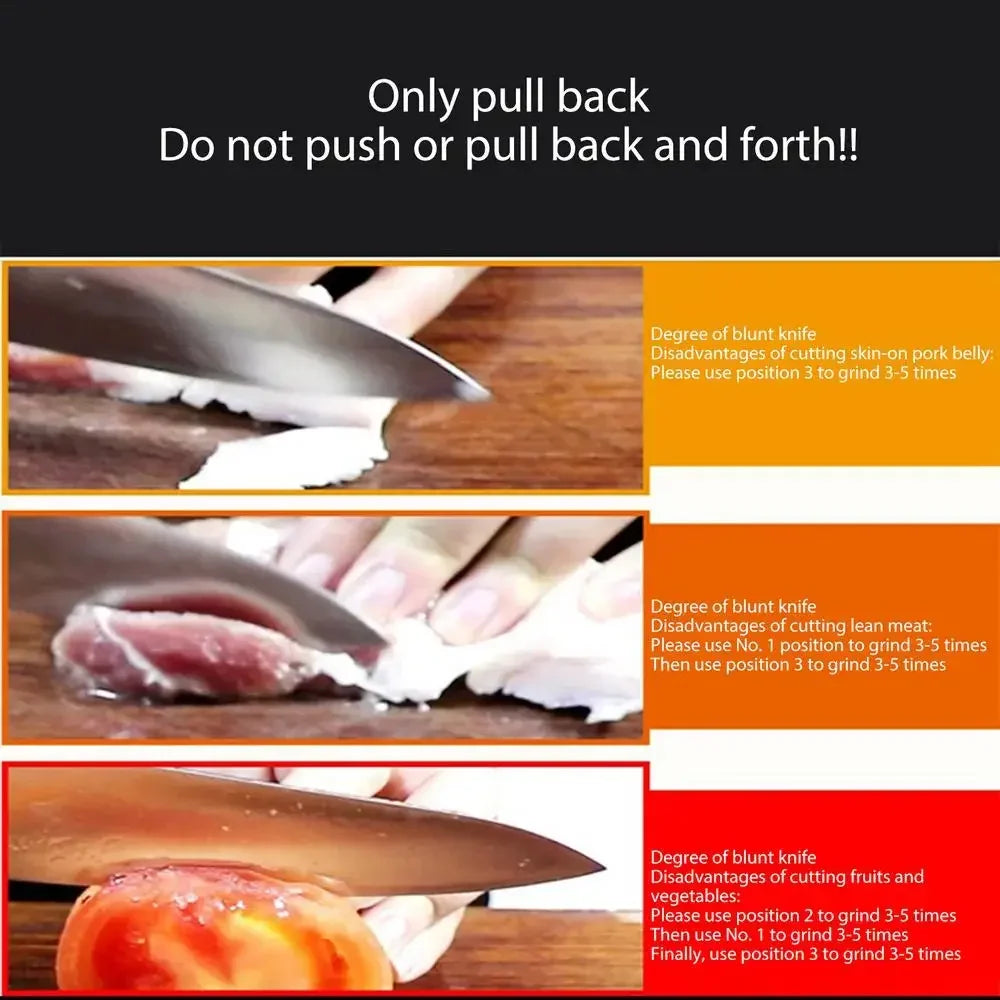 4-Stage Kitchen Knife Sharpener – Manual, Quick & Easy Blade Restoration