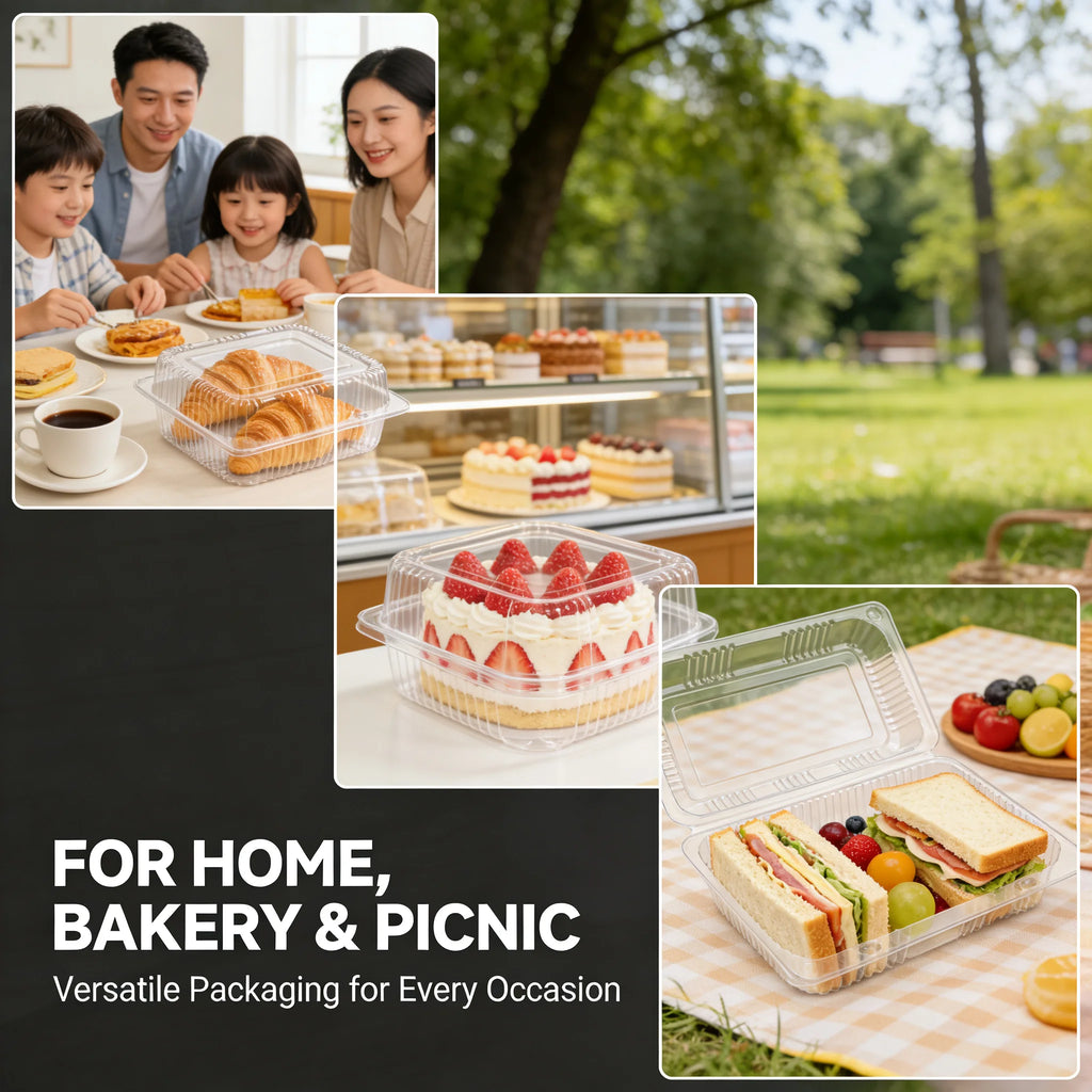 Clear Clamshell Food Containers for Takeout & Desserts