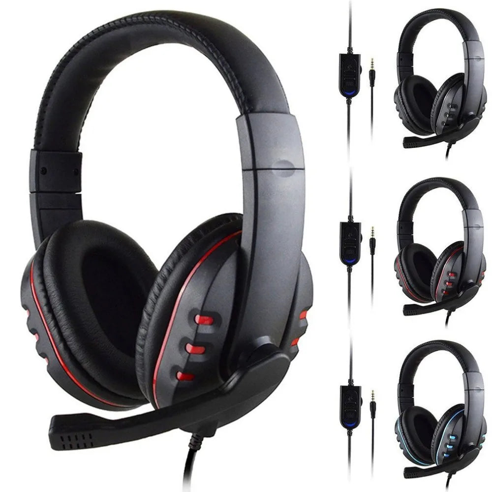 3.5mm Wired Gaming Headset – Stereo Sound, Over-Ear Headphones with Microphone