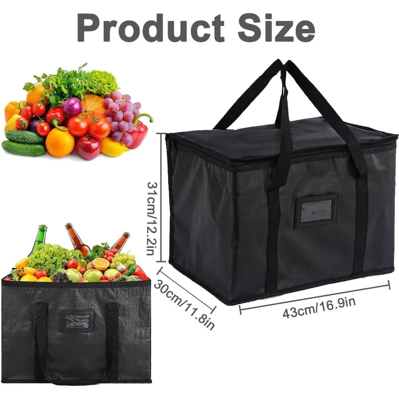 Large Insulated Food Delivery Bag – Foldable, Reusable, 16–70L, Thermal Cooler