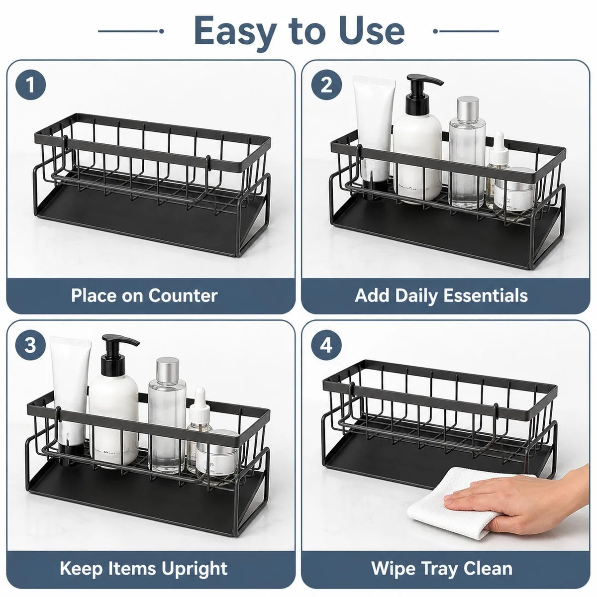 Kitchen Sink Sponge & Soap Drain Rack Organizer – Flexible Faucet Holder, Towel Shelf