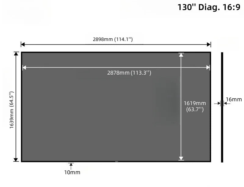 ALR Fresnel Fixed Frame Projector Screen – 98% Ambient Light Rejection, 130–150 Inch, 16:9, 8K/4K