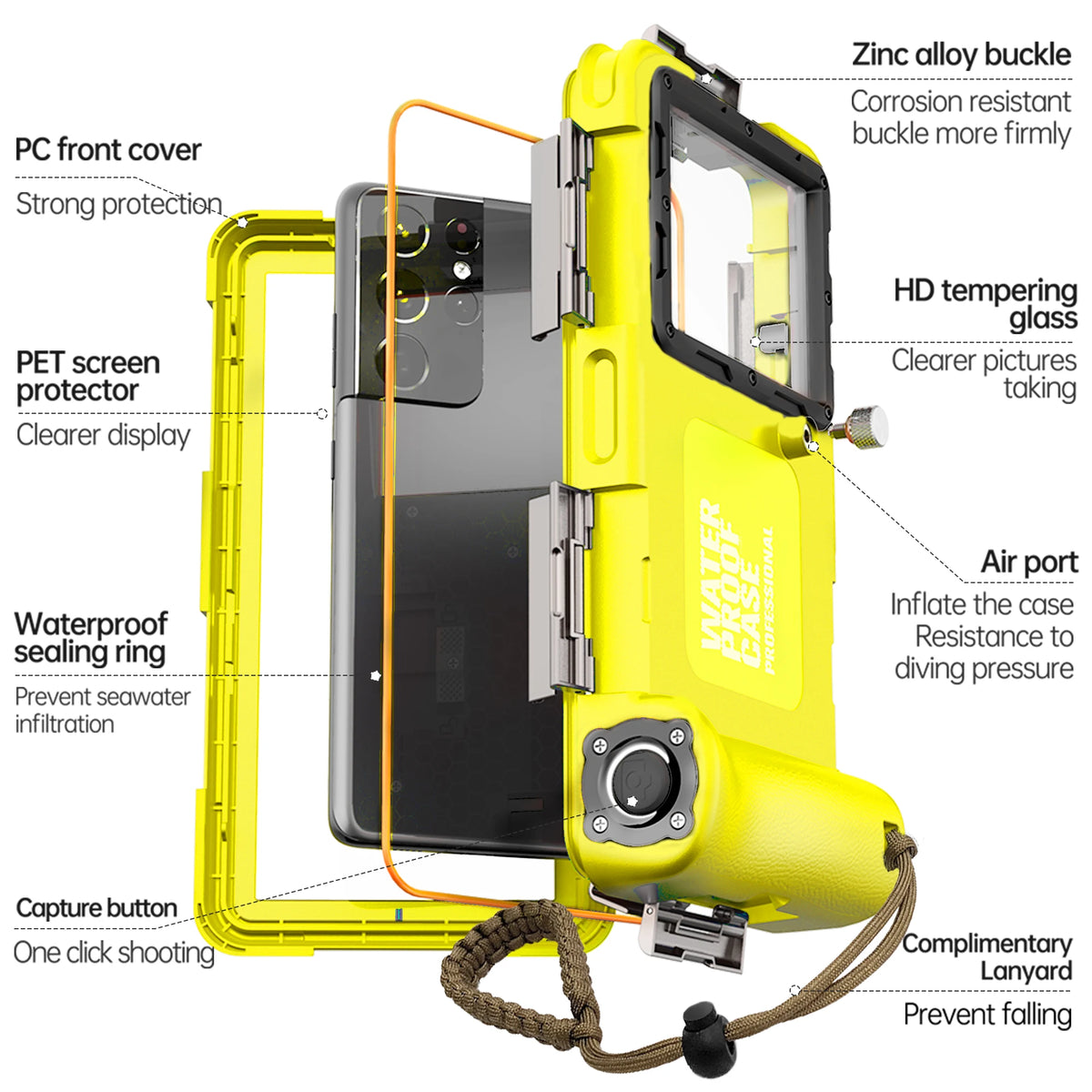 IP68 Waterproof Phone Case for Diving & Photography – 15m/50ft, Universal 6.9 Inch