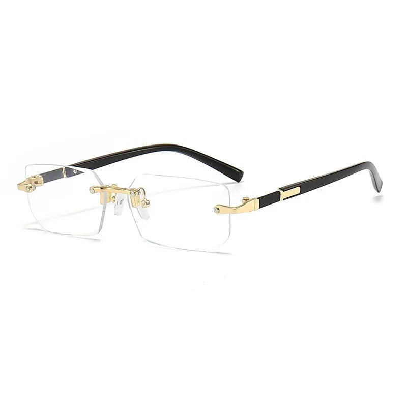 Rimless Rectangle Blue Light Blocking Sunglasses – Unisex, Square Frame, UV Protection