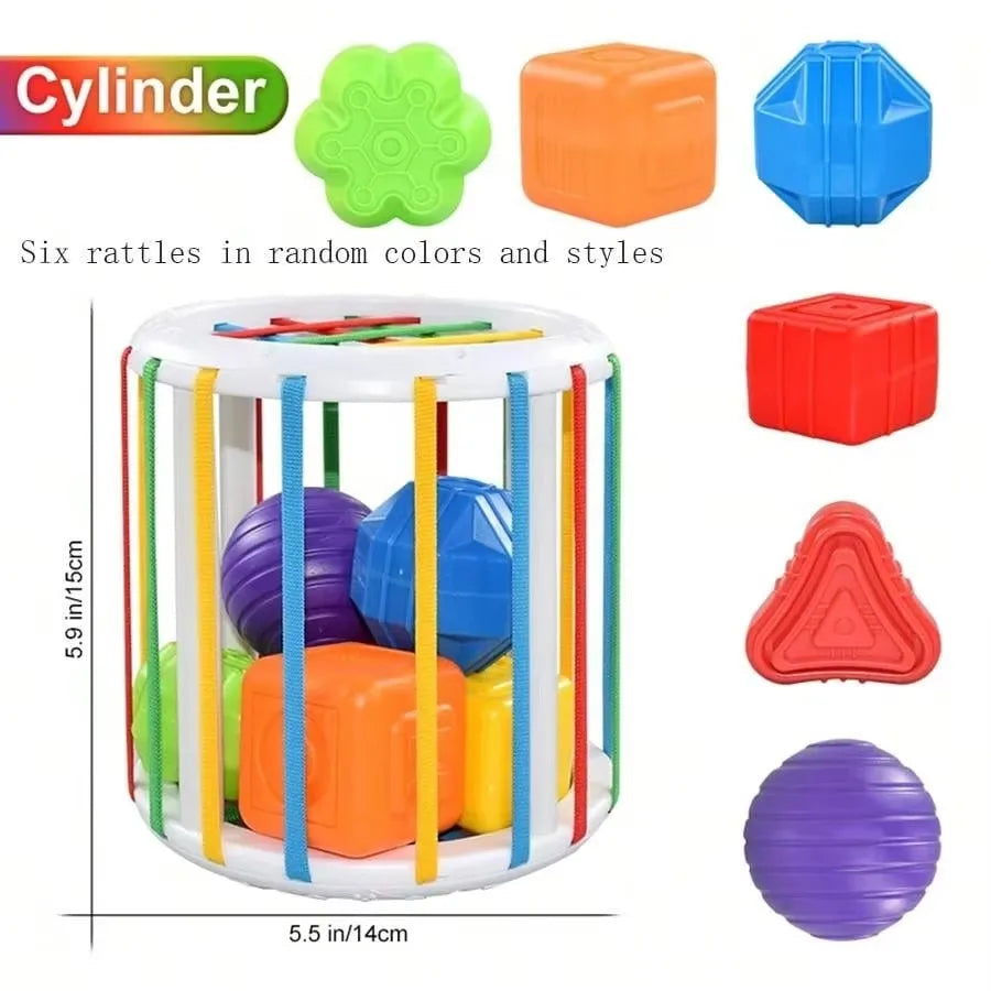 Montessori Shape Sorter Sensory Toy for Toddlers – Motor Skills, Ages 1–2 Years