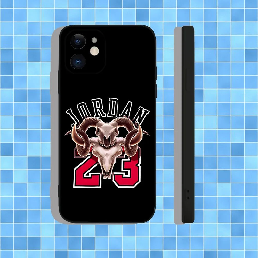 Jordan 23 Basketball Soft Silicone iPhone Case – For iPhone 7–16 Pro Max, Mini, XS, XR, SE