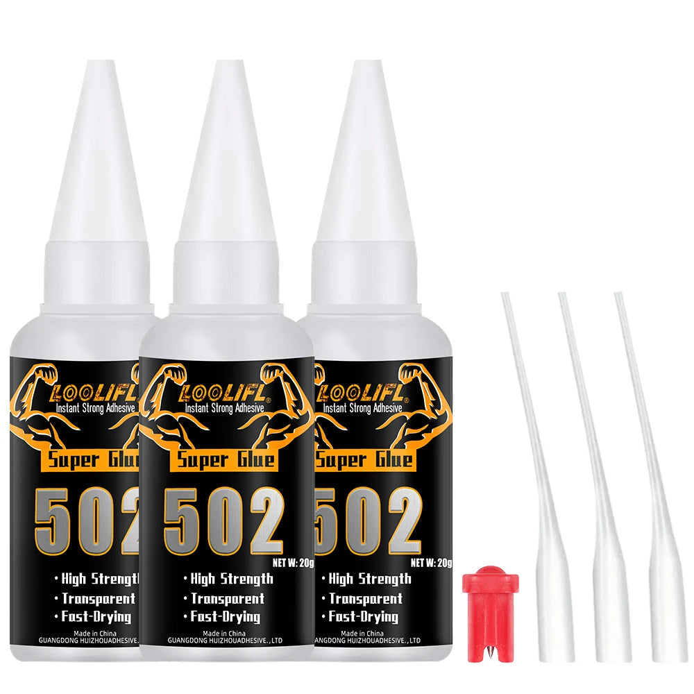 502 Cyanoacrylate Super Glue – Fast-Drying, 20g, 1–5 Pack, for Metal, Wood, Plastic & Ceramic