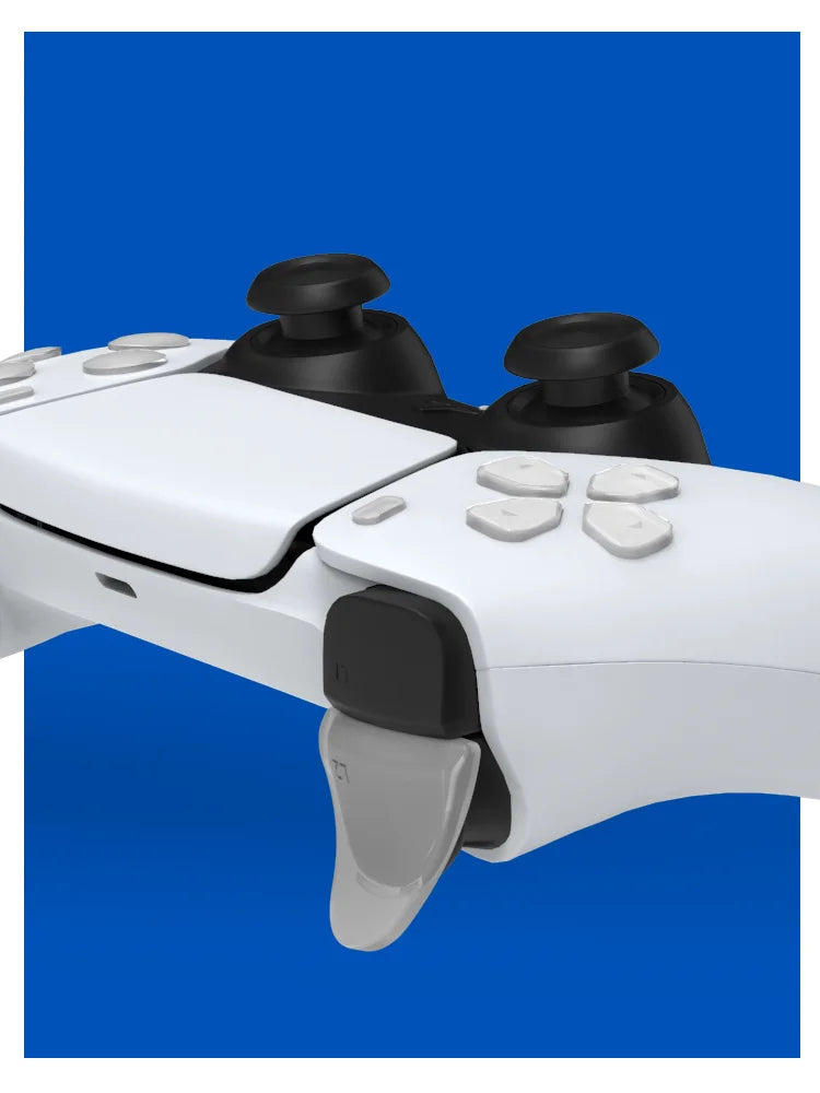 Data Frog PS5 Extended Trigger & D-Pad Key Cap Set – L2/R2 Extender, Transparent & Black