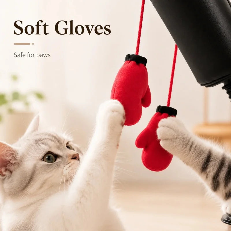 Interactive Cat Boxing Toy | Suction Base Spring Speed Bag for Indoor Cats
