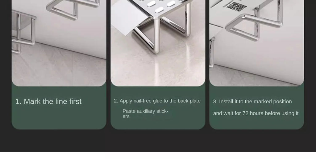 Stainless Steel Wall-Mounted Pot Cover & Cutting Board Rack – No-Drill, Cabinet Bottom Mount