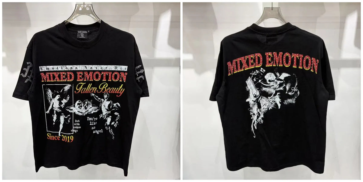 Mixed Emotion Rhinestone Oversized Cotton Tee