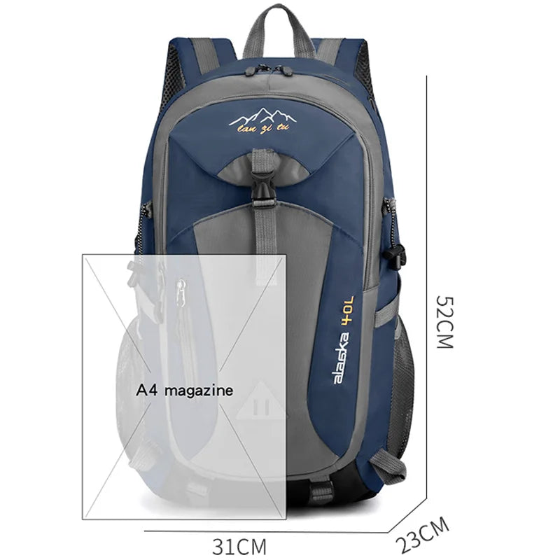 Waterproof Nylon Hiking & Travel Backpack – Unisex, Outdoor Camping & Mountaineering