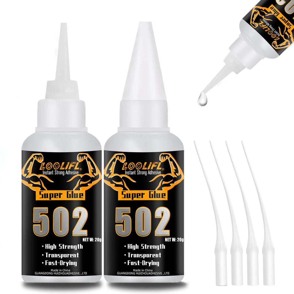 502 Cyanoacrylate Super Glue – Fast-Drying, 20g, 1–5 Pack, for Metal, Wood, Plastic & Ceramic