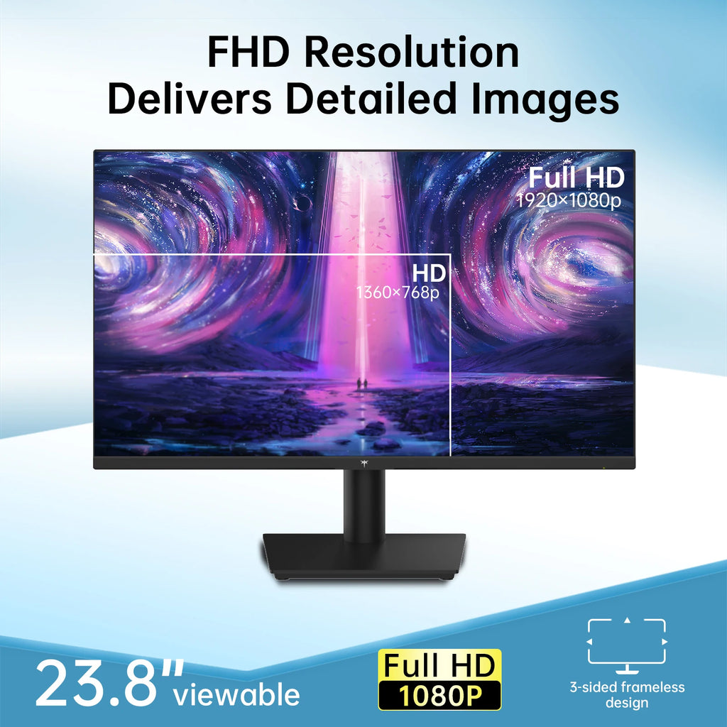 24 Inch 1080P 100Hz Gaming Monitor – FreeSync, HDR10, HDMI & VGA, Zero-Frame Design