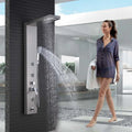 Luxury LED Waterfall Shower Panel System | Rain, Massage Jets & Hand Shower