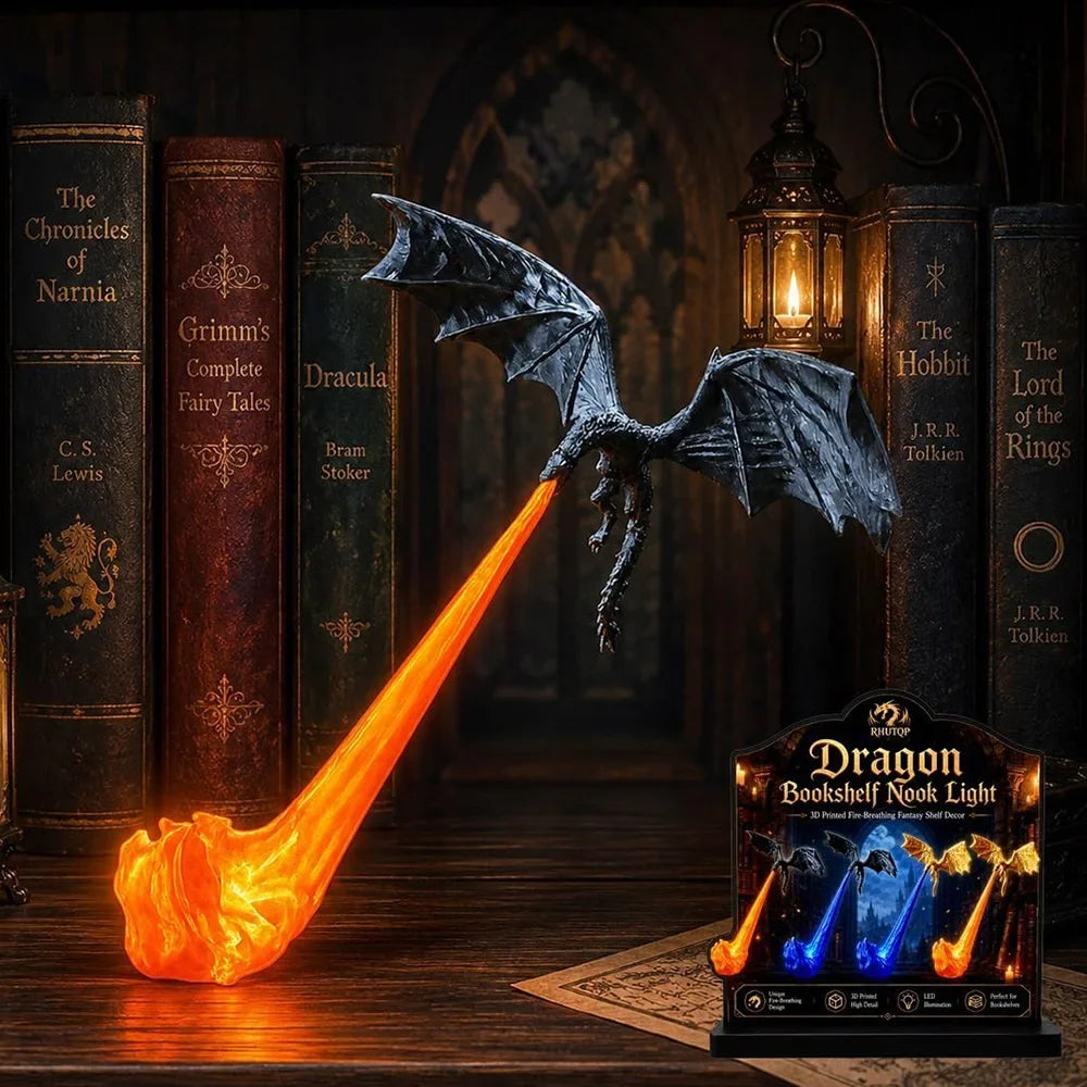 Dragon Flame LED Lamp, 3D Fantasy Accent Light