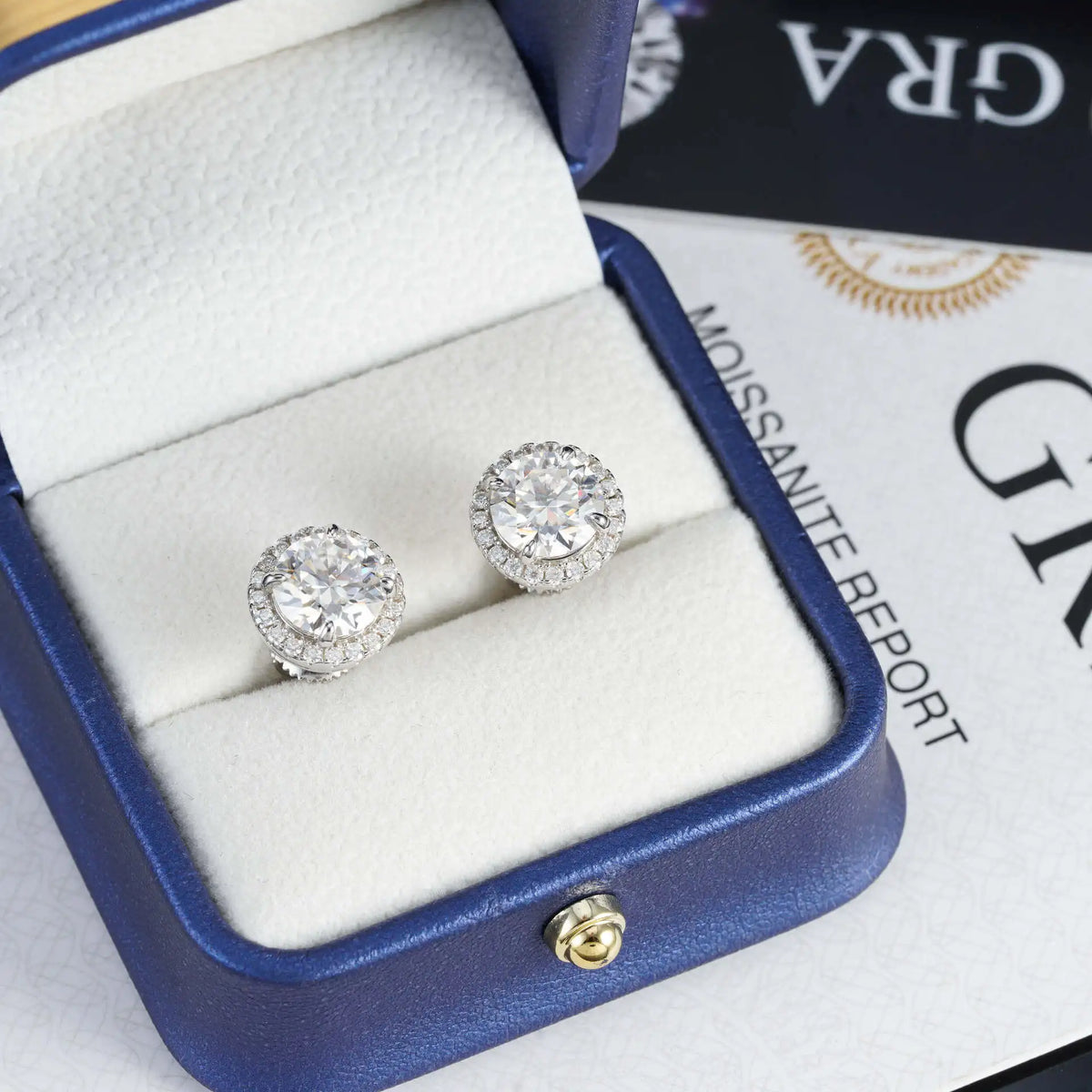 925 Sterling Silver Moissanite Stud Earrings – 4–11mm, Engagement & Wedding, Women’s Gift