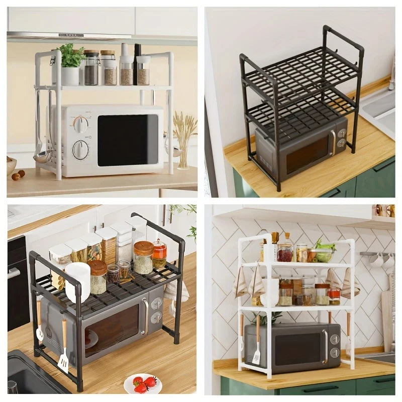 Multi-Purpose Kitchen Storage Rack – Versatile Organizer for Countertop & Cabinet