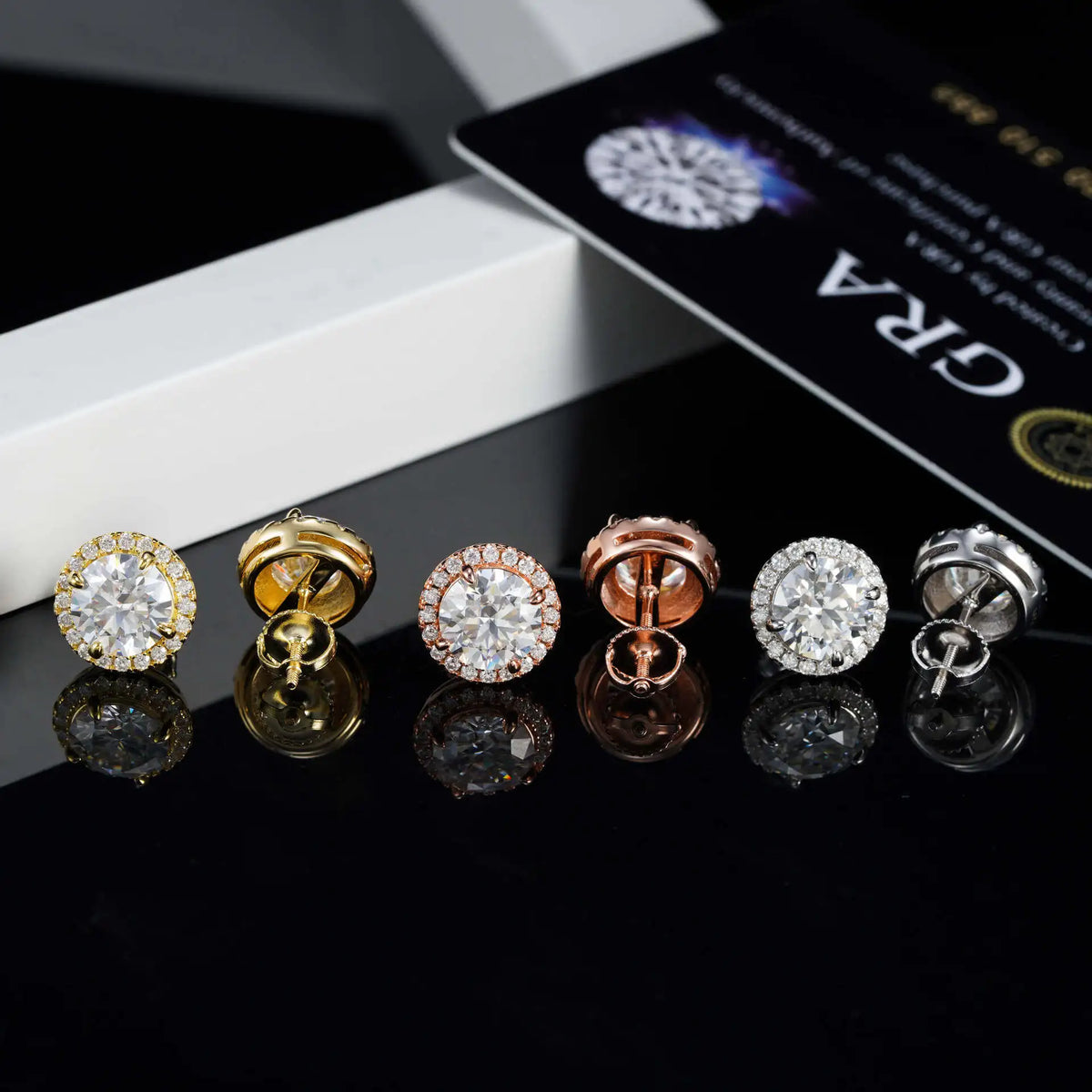 925 Sterling Silver Moissanite Stud Earrings – 4–11mm, Engagement & Wedding, Women’s Gift