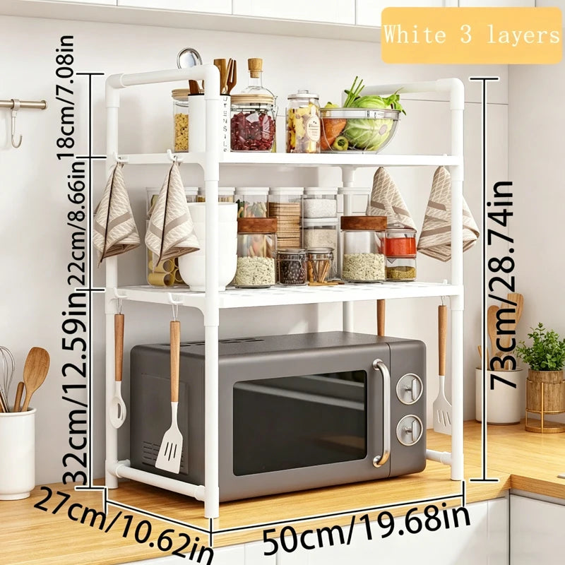 Multi-Purpose Kitchen Storage Rack – Versatile Organizer for Countertop & Cabinet