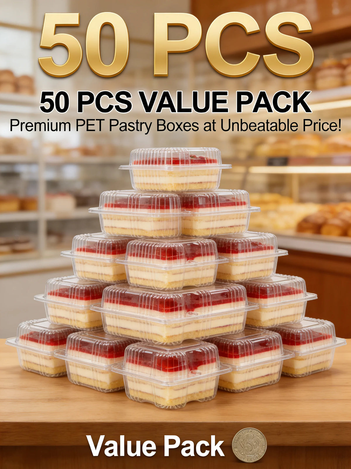 Clear Clamshell Food Containers for Takeout & Desserts