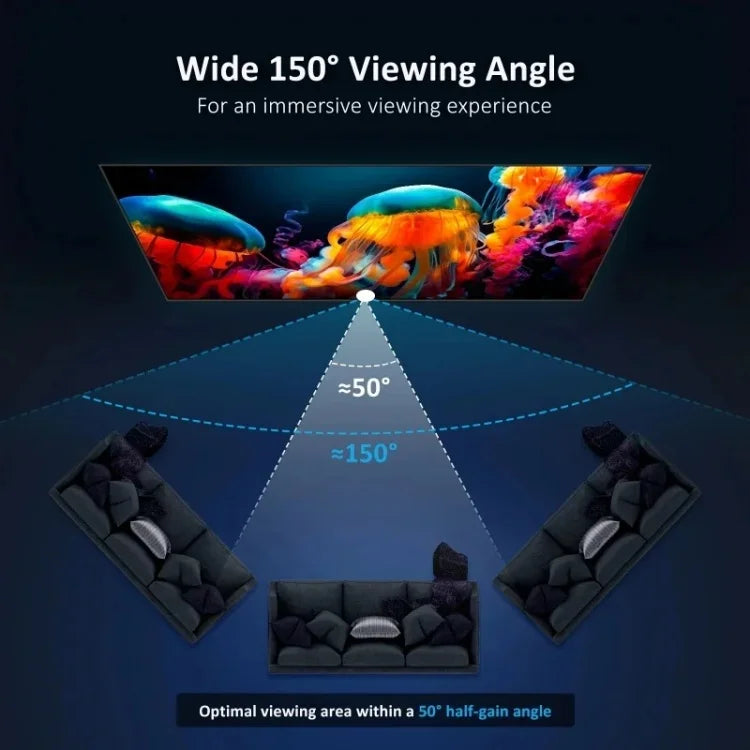 ALR Fresnel Fixed Frame Projector Screen – 98% Ambient Light Rejection, 130–150 Inch, 16:9, 8K/4K