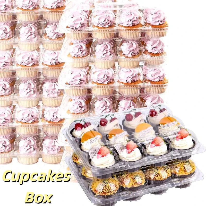 Cupcake Carrier Boxes with Tall Dome Lids, 4–24 Count
