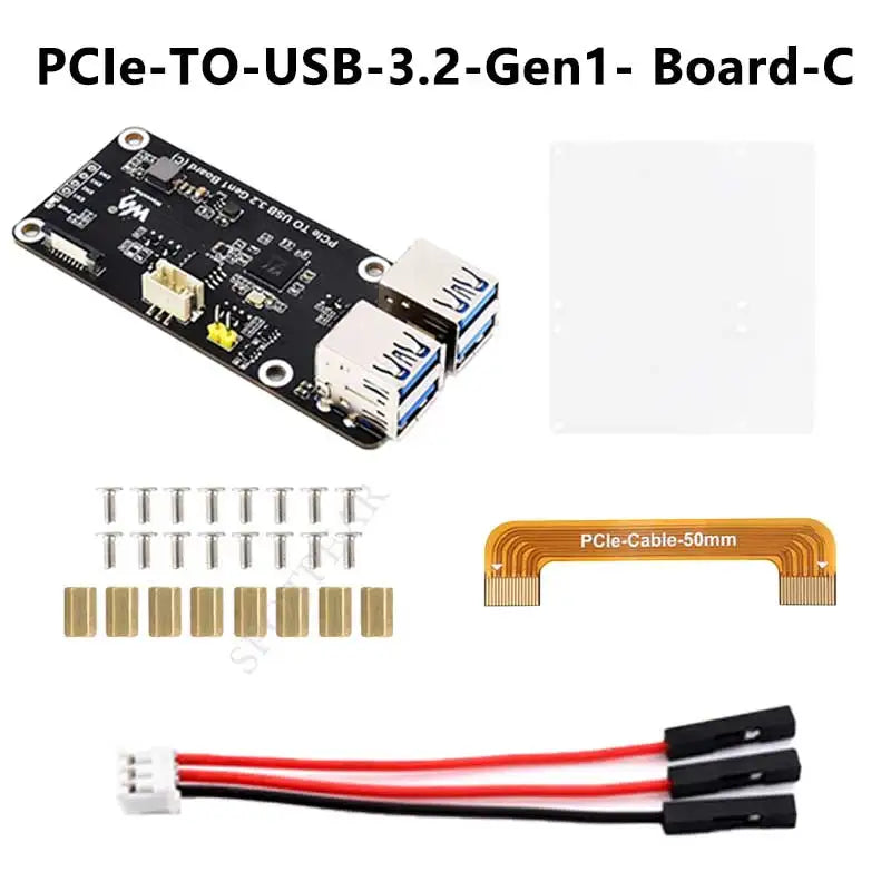 Raspberry Pi 5 PCIe to USB 3.2 Gen1 Hub – 5Gbps, Drive-Free