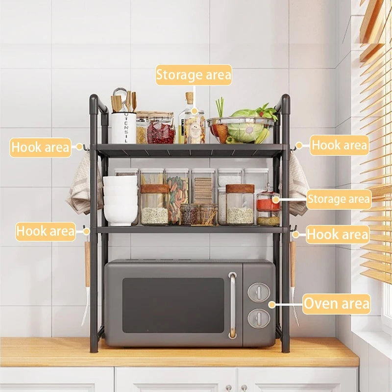 Multi-Purpose Kitchen Storage Rack – Versatile Organizer for Countertop & Cabinet