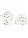 ATEEZ World Tour Pajama Set – Short Sleeve Button Top & Elastic Shorts, Sizes S–2XL