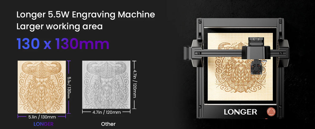 LONGER Mini Portable Laser Engraver & Cutter Machine – Compact, for Wood, Leather & More