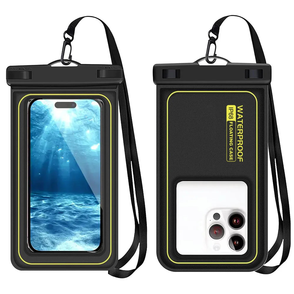Universal Waterproof Phone Bag with Tether – Beach, Swimming, Skiing & Surfing