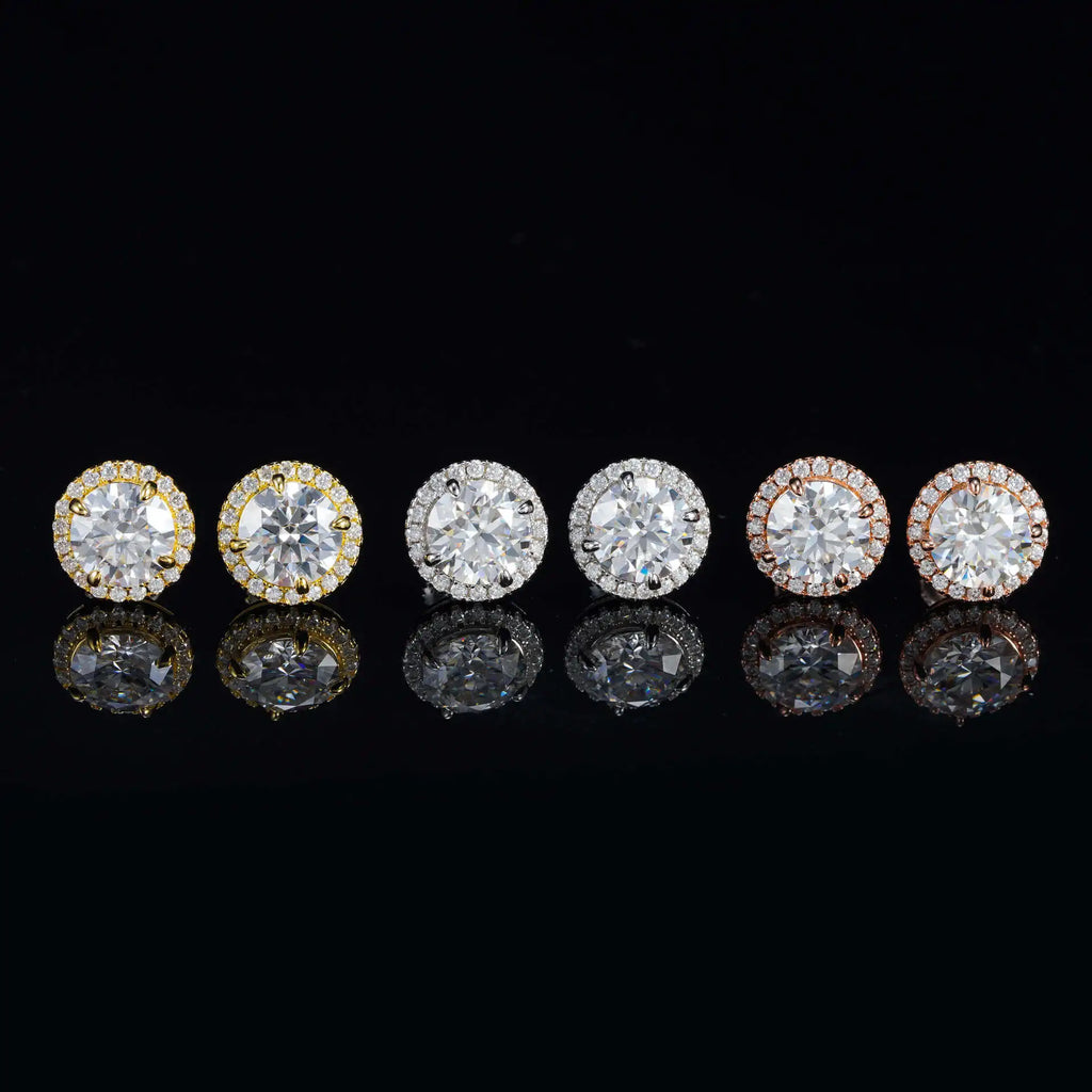 925 Sterling Silver Moissanite Stud Earrings – 4–11mm, Engagement & Wedding, Women’s Gift