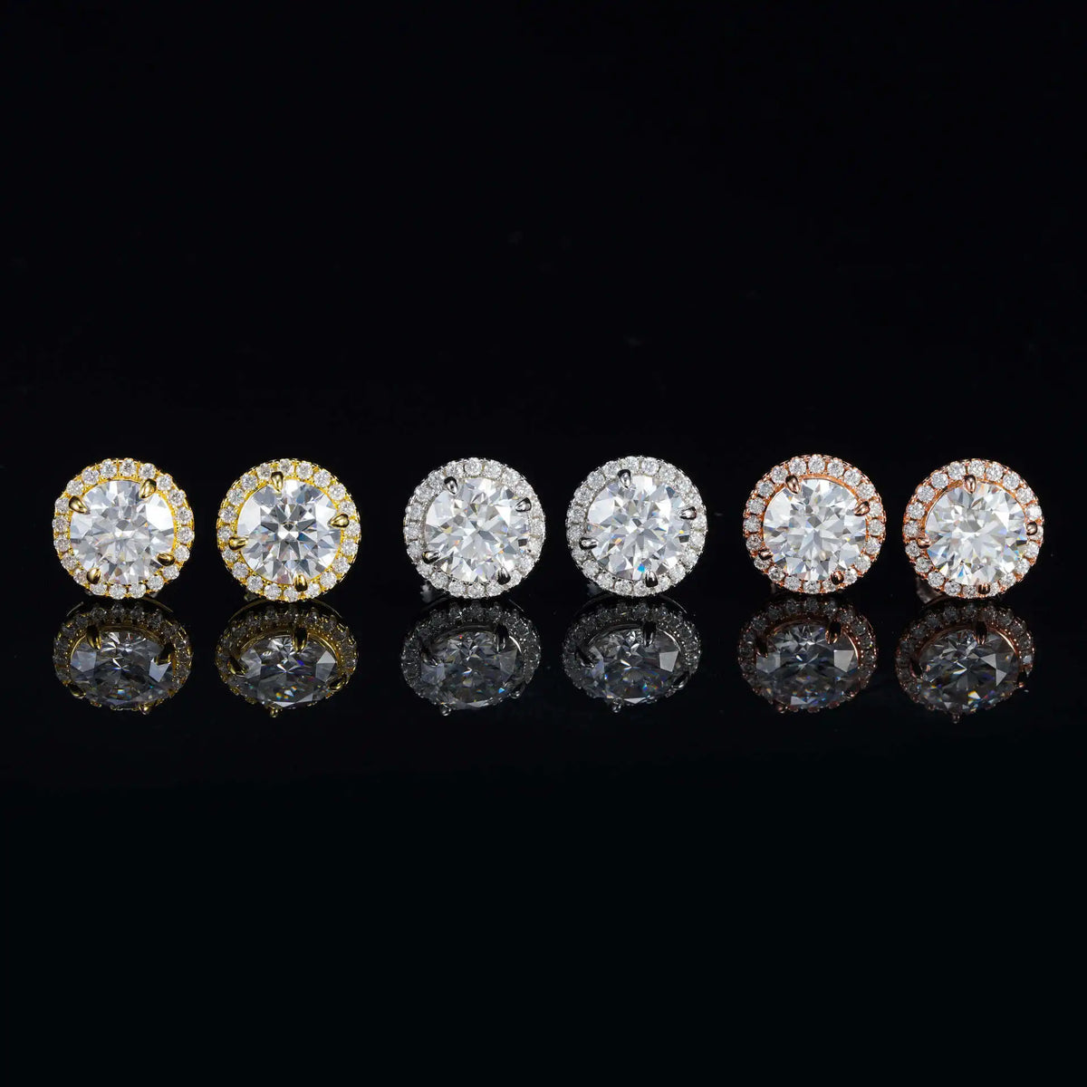 925 Sterling Silver Moissanite Stud Earrings – 4–11mm, Engagement & Wedding, Women’s Gift